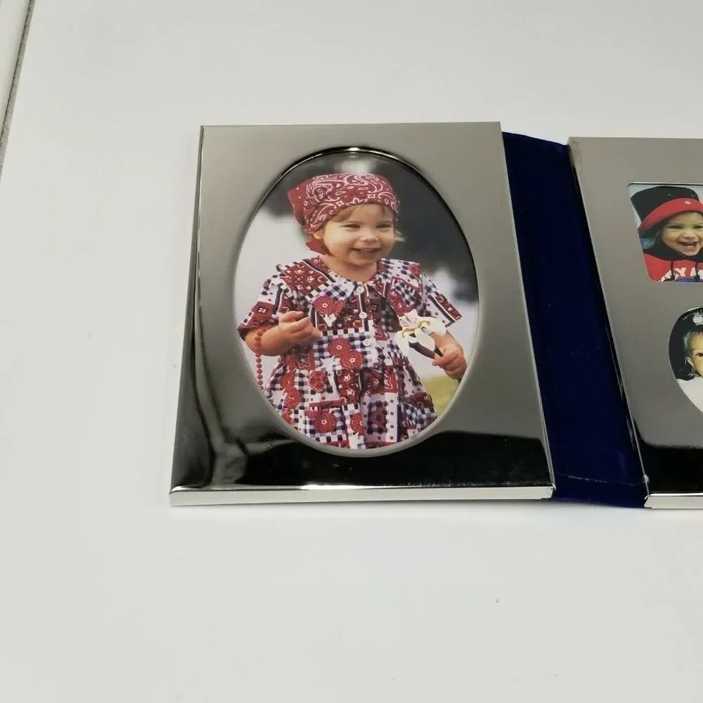 International Silver Company Silver Plate Tri Fold Photo Frame New